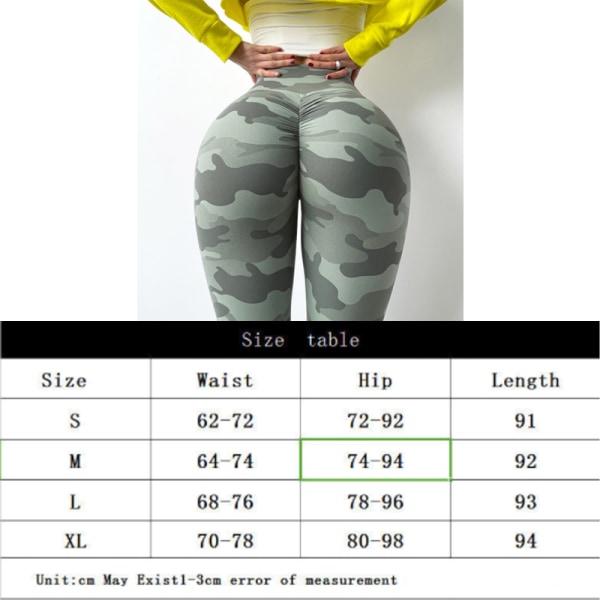 Printed yogabyxor kvinnors snabbtorkande högmidja elastisk tight hip lift sport fitness L