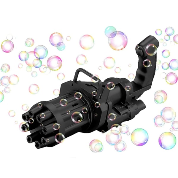 Elektrisk bubbelmaskin för barn åtta hål Gatling Bubble Gun Light Kamouflage stallleksaker Black