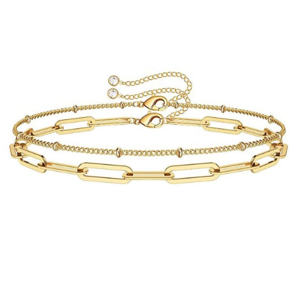 Pearl armband Gem armband, mode pärlor kedja dubbelt armband golden