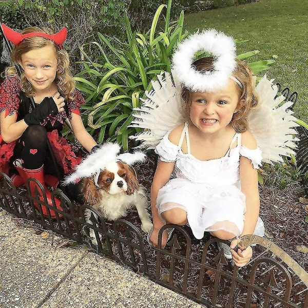 Änglavingar och halo Vuxen Vita änglavingar för barn Halloween jul White