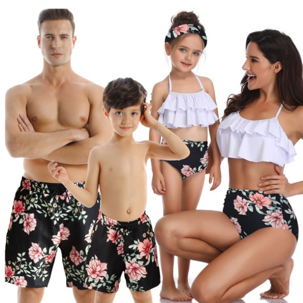 Förälder-barn badkläder för män Quick Dry Beach Shorts Barnbadkläder 104