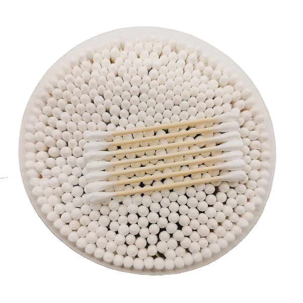 1000 st förpackade dubbelhövdade bomullspinnar bomullspinnar för hushållsbruk kosmetiska bomullspinnar för damer öronstift