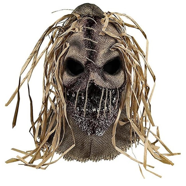 Fågelskrämma Mask Halloween Dekoration Vuxen läskig Skräck Helt huvud Skrämmande Cosplay Karneval Fest rekvisita Linne