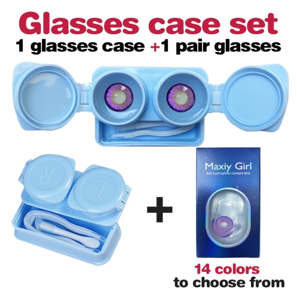 Färg Lens Set Box Lätt att bära case set Amethyst