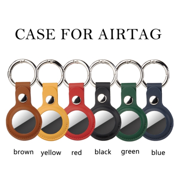 AirTag Hållare Pu Leather Utility Nyckelring Perfekt för Apple AirTag, Airtags Cover Tracker Cover brown