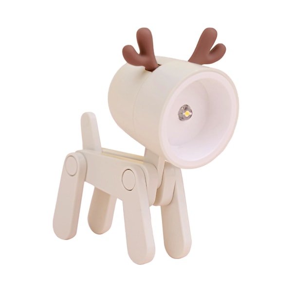 Söt nattlampa för husdjur Bärbar högkvalitativ minitelefonhållare Plast Kreativ gåva Ögonskydd Led-bordslampa white deer