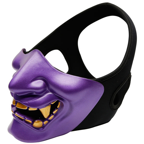 Halloween Mask Halloween Dans Mask Cos Djävul Skräck Grimas Man Half Face Taktisk Mask Film Prop Purple