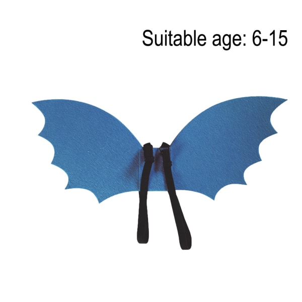 Batwing Cat Mask Barns festkläder Set Demon Rekvisita Blue