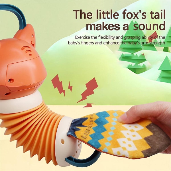 Pedagogisk Toy Fox Dragspel Elektriska musikaliska leksaker lutande