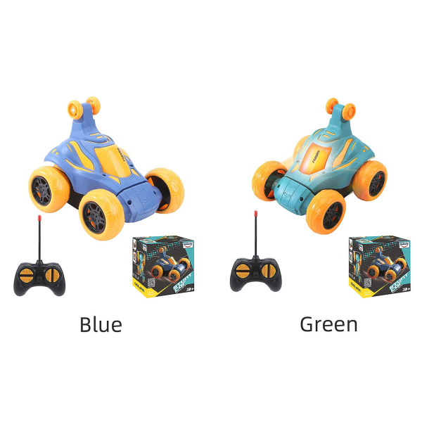 Fjärrstyrd bil för pojkar 4-7, Rc Cars 360 Spins Flips & 4-hjulsdrift med lampor och musik, stuntbilleksaker för barn Blue