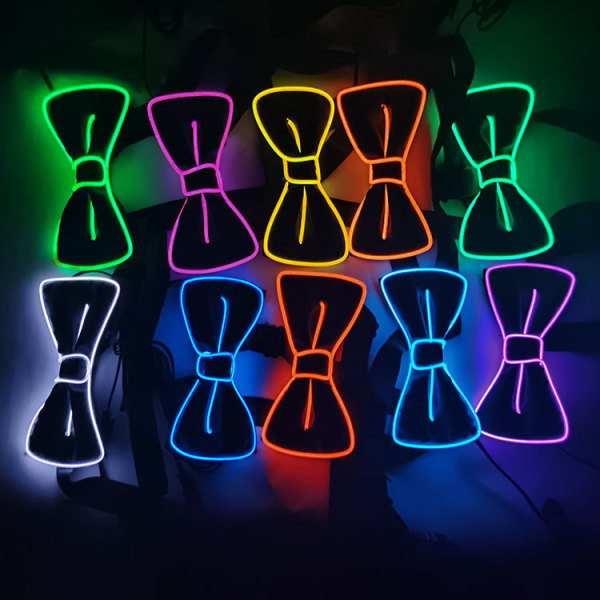 Led Luminous fluga Luminous fluga Blinkande slips Bar Club Kvällsfest Kostym rekvisita Blue