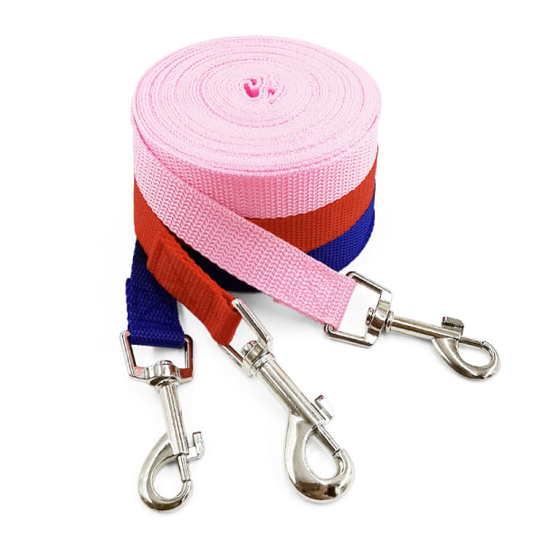Nylon hundkoppel, spårbälte förlängt hundträningskoppel (flera alternativ) pink
