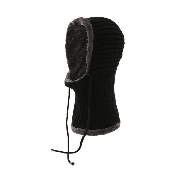 Cap vintermössa scarf hatt kostym hoodie mode stil kreativ scarf Black