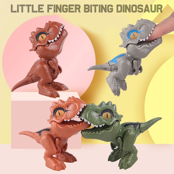 Leksak Bitande Hand Dinosaur Barn Finger Dinosaur Äggleksak Orange