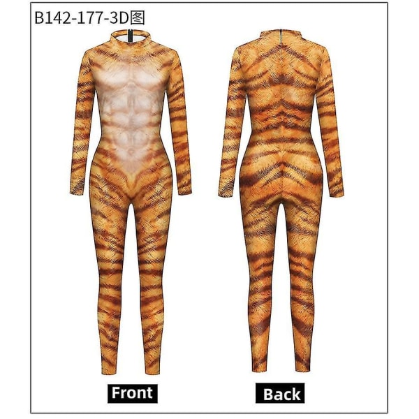 Halloween Animal Cosplay kostymer Kostym djurkostym Mode 3d Animal Leopard Print Man XL