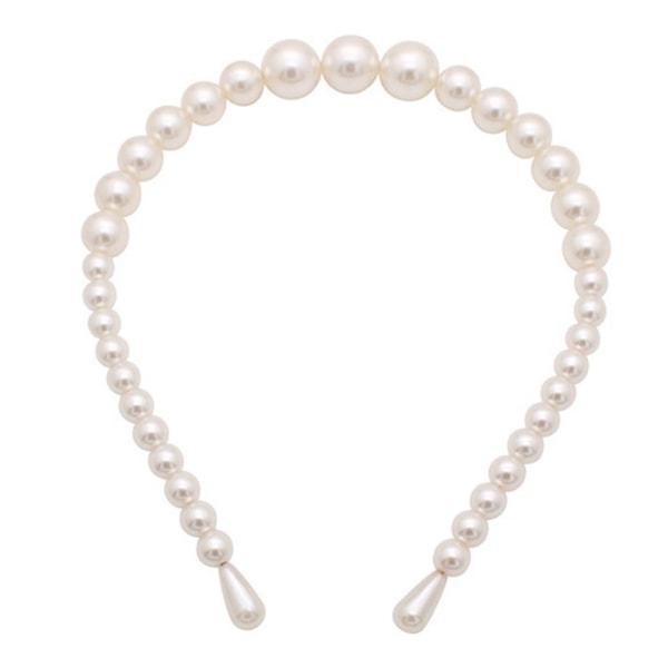 pärla pannband White Faux Pearls Gold Pannband Hår Rosett Bröllopshår