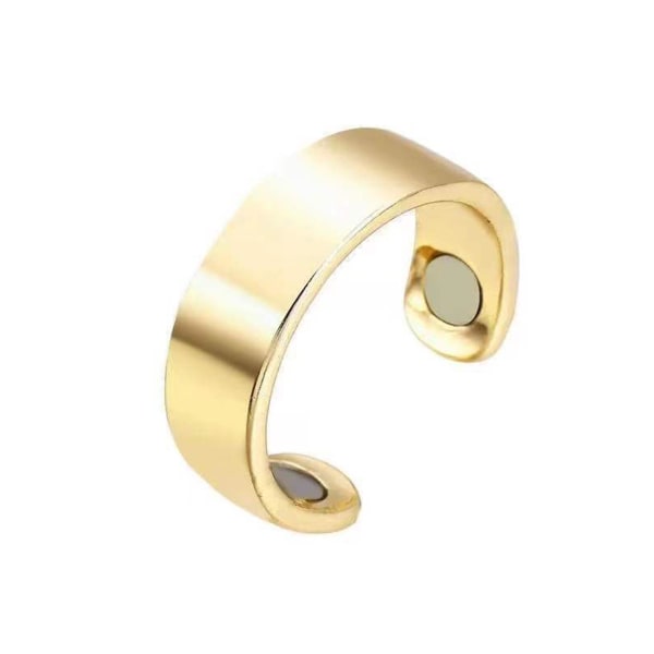 Personality Ring Magnet Hälso Ring Magnetisk sugring Creative Jewelry Open Ring Golden
