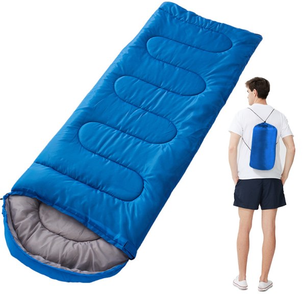 Sovsäck ultralätt camping vattentät sovsäck förtjockad vinter varm sovsäck vuxen blue