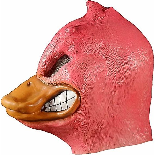 Halloween Dekoration Arg Anka Mask Kostym Fest Cosplay Djur Latex Mask Rolig Anka Vuxen Head Cover RED