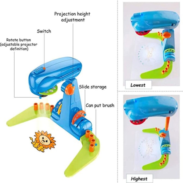Ritningsprojektor Barns intelligenta upplysning BLUE