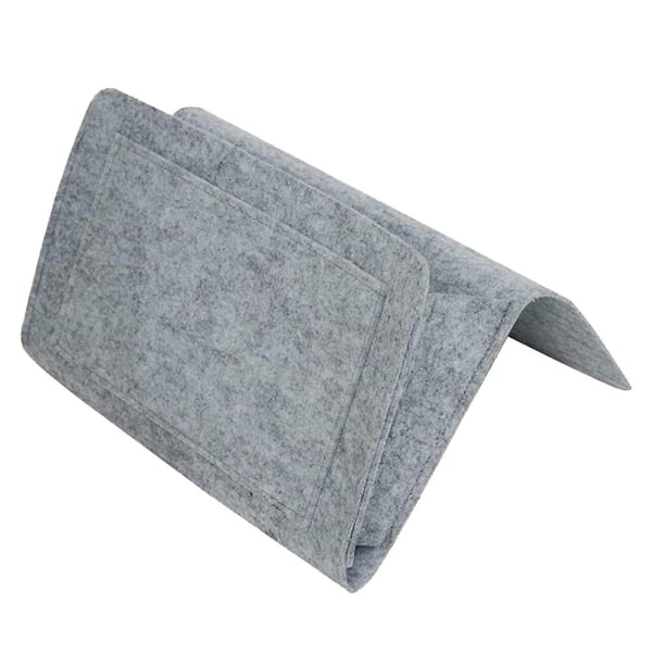Förvaringsväska med filt vid sängkant med fickor Bärbar bäddsoffaväska Light Gray L