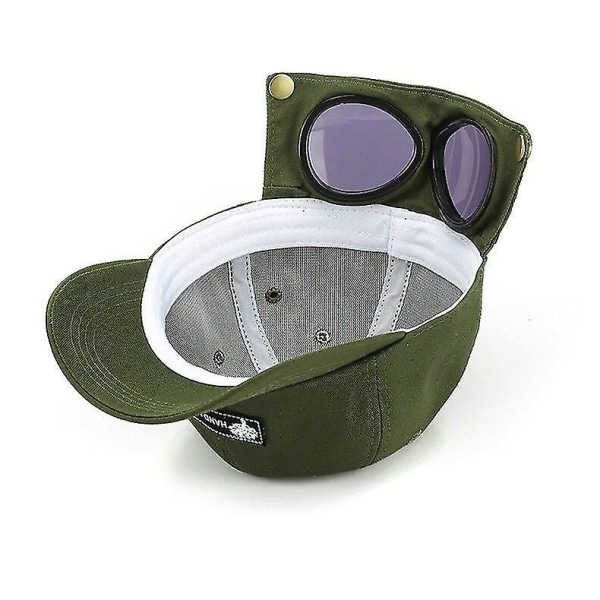 Cap Aviator Hat Personlighet Glasögon Baseball Solglasögon Cap Green