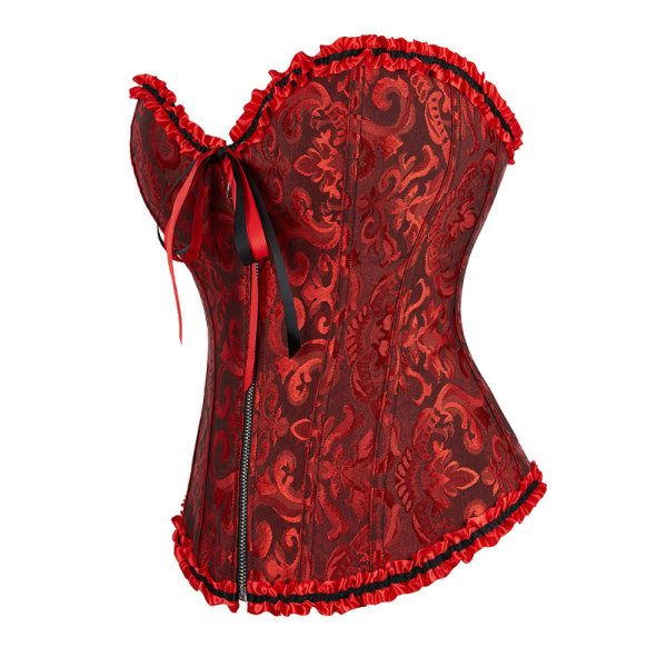 Korsetttoppar Shapewear Magkontroll Korsett Brudklänning Korsett Palace Style Korsett black red L
