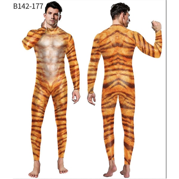 Halloween Animal Cosplay kostymer Kostym djurkostym Mode 3d Animal Leopard Print Man M