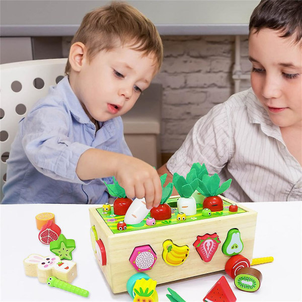 Baby pedagogisk leksak morot frukt skörd formad stapling