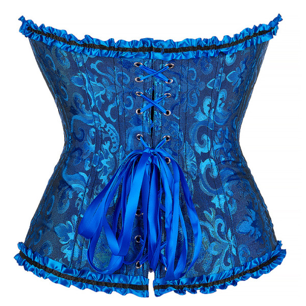 Korsetttoppar Shapewear Magkontroll Korsett Brudklänning Korsett Palace Style Korsett blue L