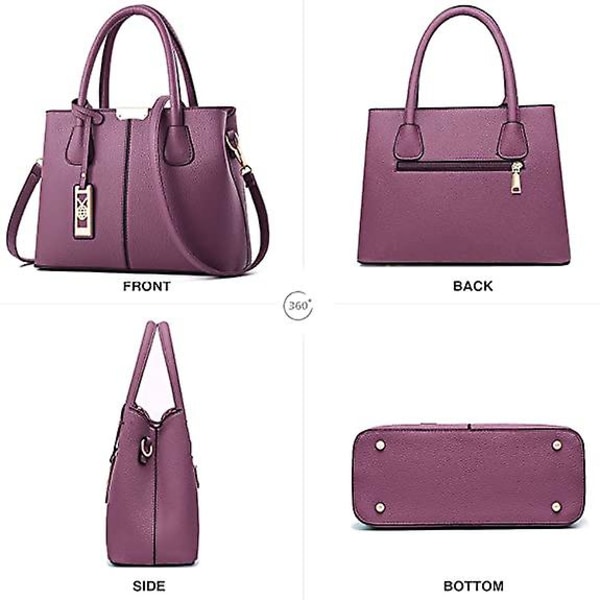Kvinnor Messenger Bag Handväska Läder Crossbody Plånböcker Handväskor Purple