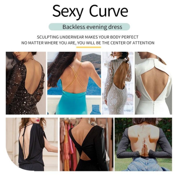 Body DeepV Backless Belly Corset Invisible Shapewear NUDE 2XL