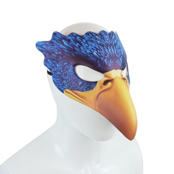 Halloween- cover med lång näsa Fågelnäbb Halvt ansikts- cover Halloween-kostymrekvisita för maskeradfest (blå)