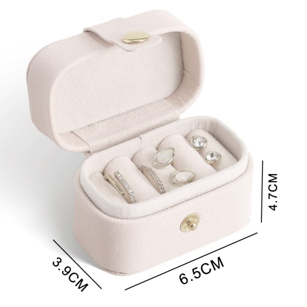Liten smyckeskrin Mini resesmyckeskrin Bärbar ringförvaringsbox white