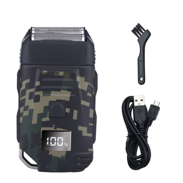 USB Electric Razor Uppladdningsbar Skäggrakapparat för hår camouflage