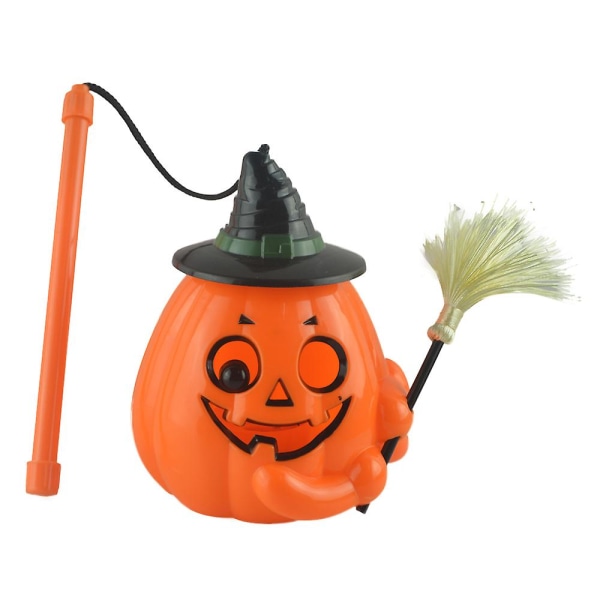 Halloween fest pumpa leksaker med skräck ljud pumpa häxa Handhållen kvast