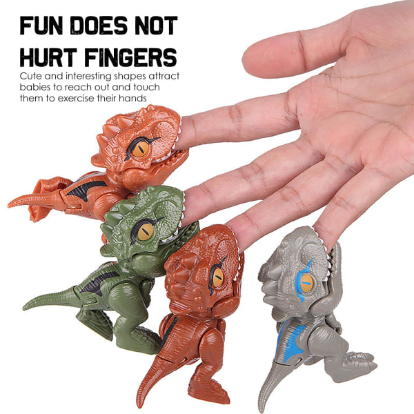 Leksak Bitande Hand Dinosaur Barn Finger Dinosaur Äggleksak Orange