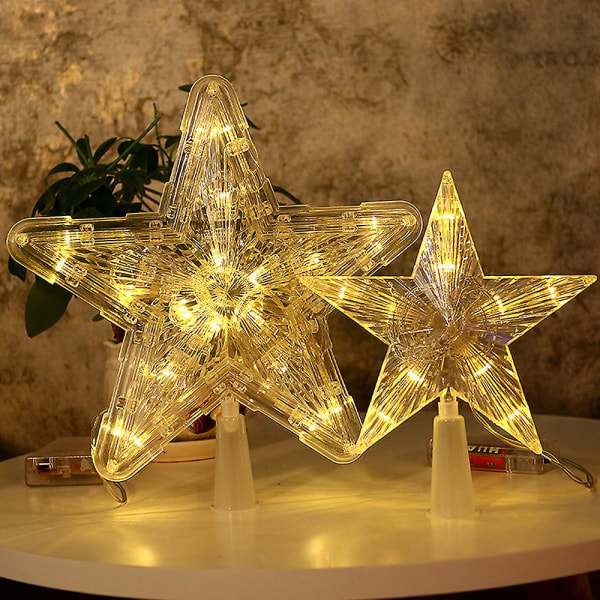Pentagramformad ljus julgran hängande prydnad Xmas Home 10/30 LED Party Topper Dekoration yellow 30 Lights