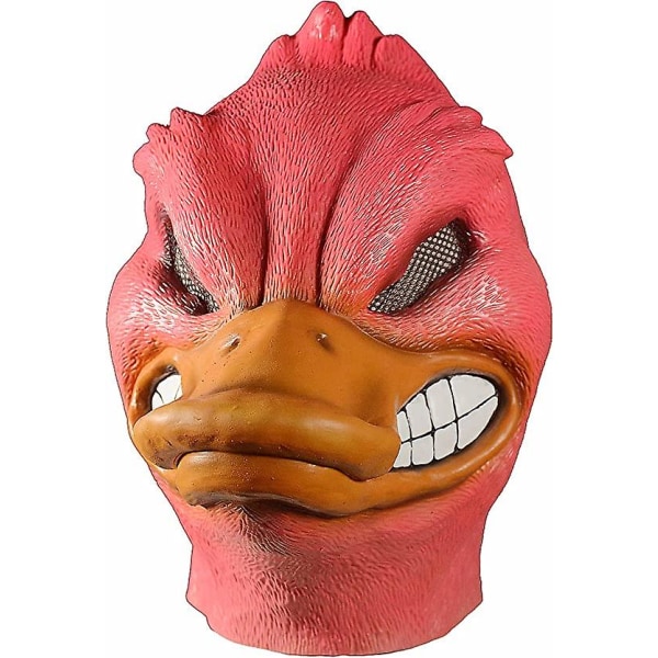 Halloween Dekoration Arg Anka Mask Kostym Fest Cosplay Djur Latex Mask Rolig Anka Vuxen Head Cover RED