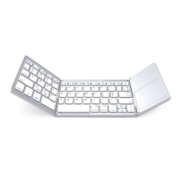 Trefaldigt Mini Bluetooth tangentbord Trådlöst tangentbord i aluminiumlegering med muspekplatta