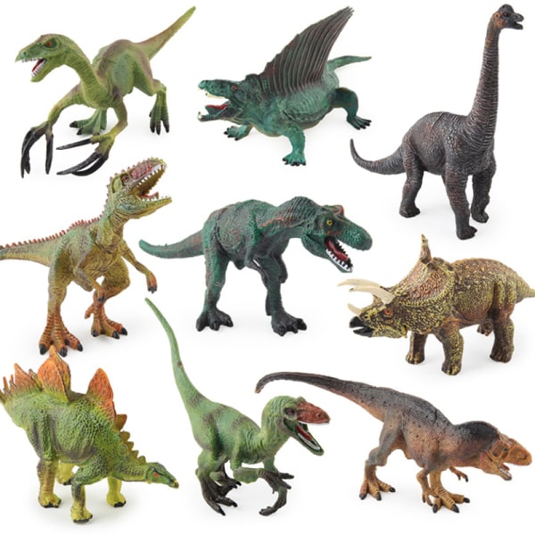 9 stycken simuleringsdinosauriemodell leksaker för tidig utbildning