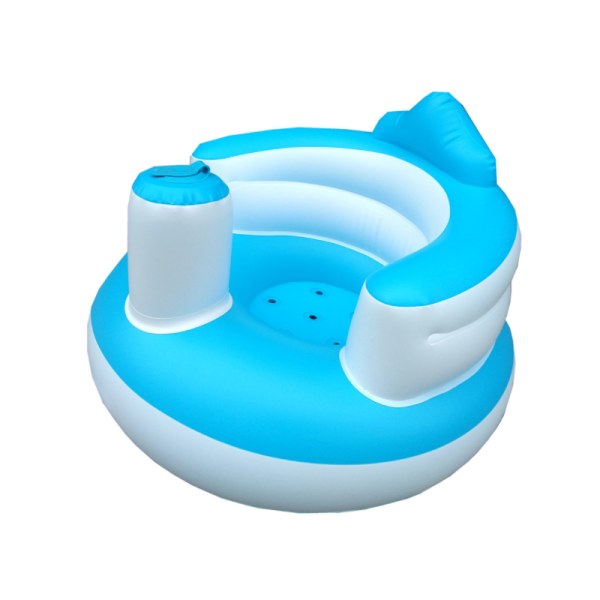 PVC uppblåsbar bärbar matstol för barn badpall baby lär sig sitta baby uppblåsbara leksaker Blue