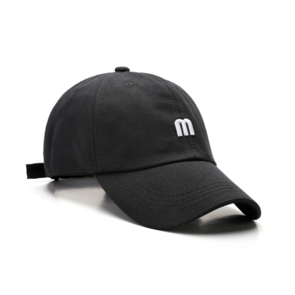 Cap med broderad cap med M - cap black