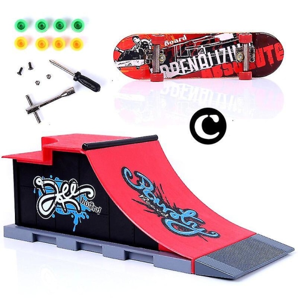 Toys Mini skatepark för Finger Skateboard Field Combination Style C