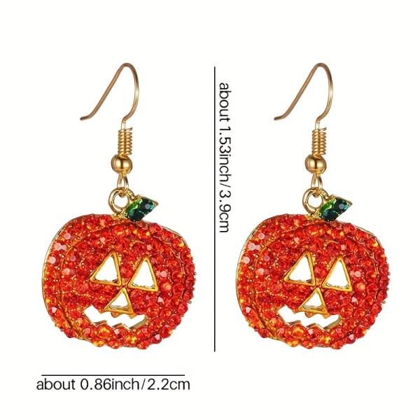 Halloween knäppa prydnadssaker pumpa örhängen med diamant örhängen