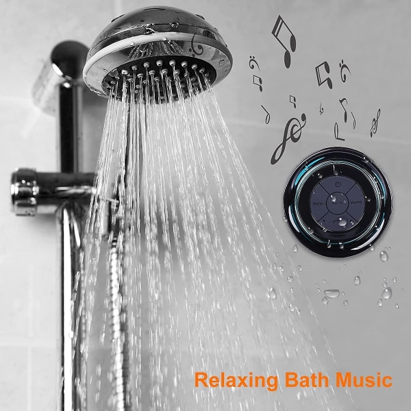Badkar Bluetooth högtalare, vattentät bärbar duschhögtalare med sugkopp inbyggd mikrofon Perfekt högtalare red