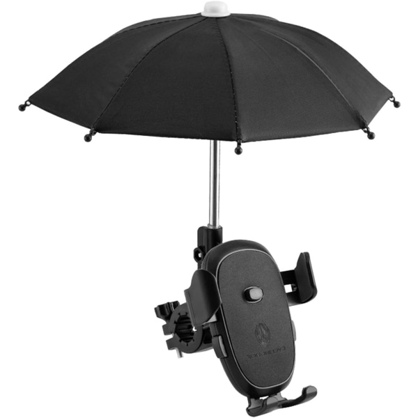 cykel mobiltelefonhållare vattentät med portabelt mini paraply solskydd, cykelstyre moped