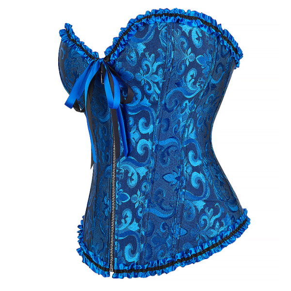 Korsetttoppar Shapewear Magkontroll Korsett Brudklänning Korsett Palace Style Korsett blue 3XL