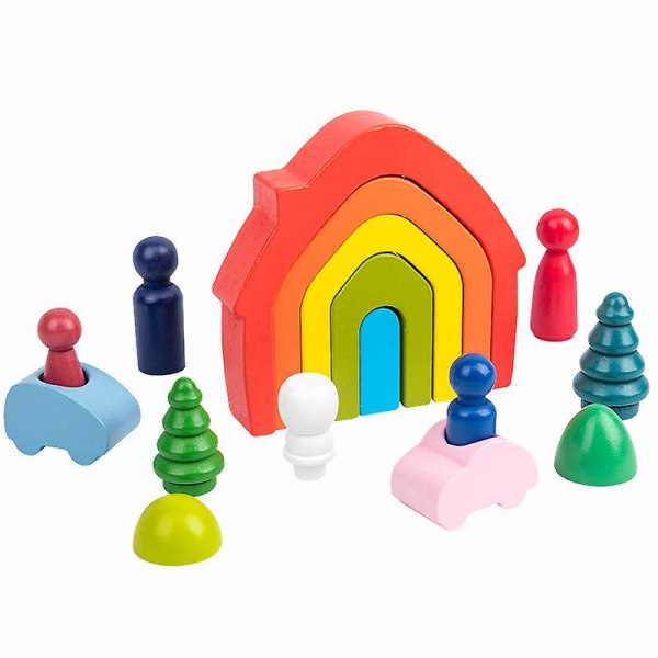 Baby träblock Rainbow Toys Rainbow Bars stapling Block