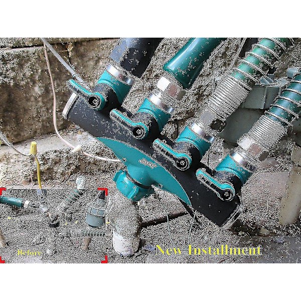 4 Way Heavy Duty Slangkran Trädgårdsslanganslutning med 3st slangbricka